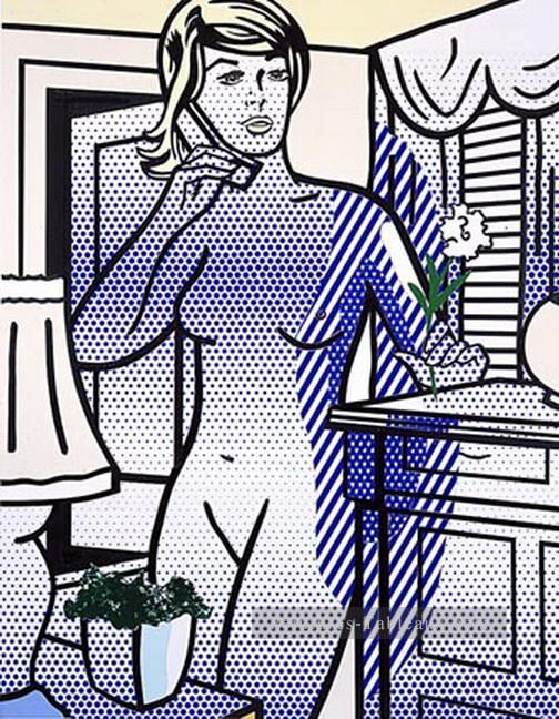 collage for nude with white flower 1994 Roy Lichtenstein Oil Paintings